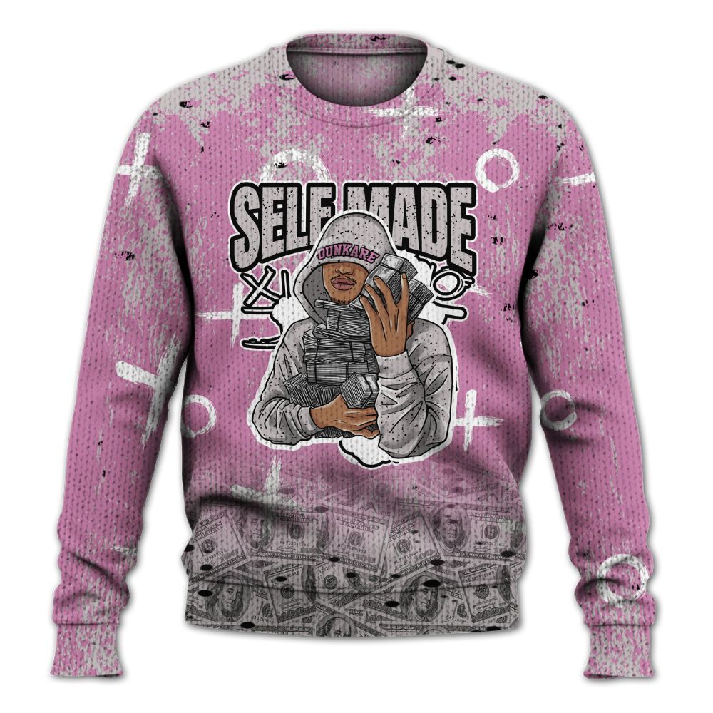 Knitted Sweater To Match Neutral Grey Black White Orchid 4s - Selfmade Unique Grunge