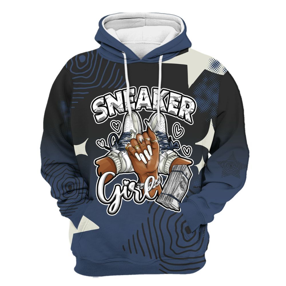 Hoodie To Match Diffused Blue 3s - Sneakerz Girlz Unique Starz All Over Print