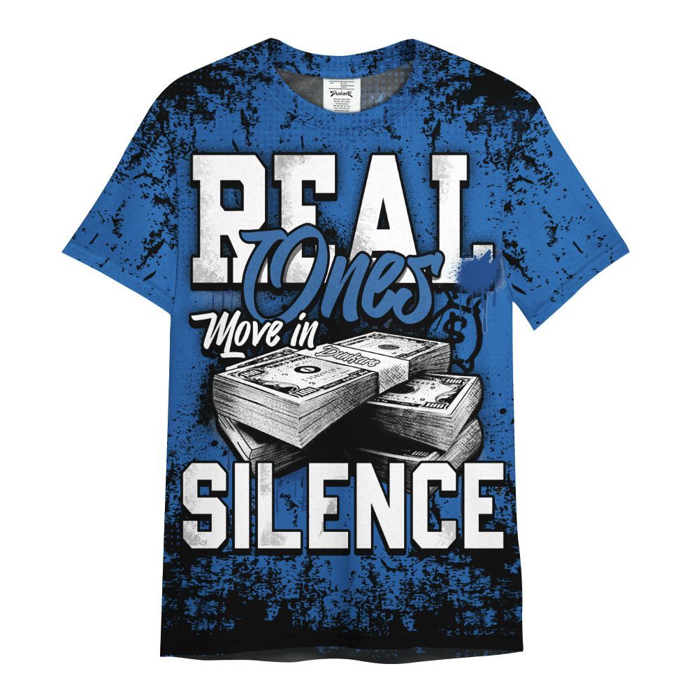 Shirt To Match Brave Blue 13s - Move In Silence Money Street Retro All Over Print