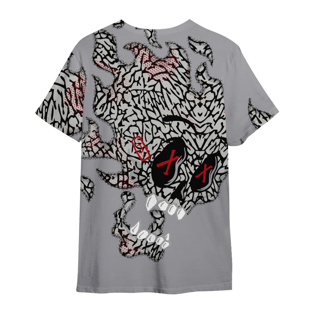Shirt To Match Cement Grey 3s - All Hustle No Lucky Skull All Over Print
