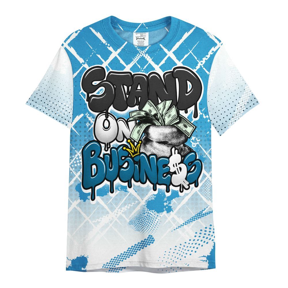 Shirt To Match Powder Blue 9s - Halftone Stand Business Dripping All Over Print