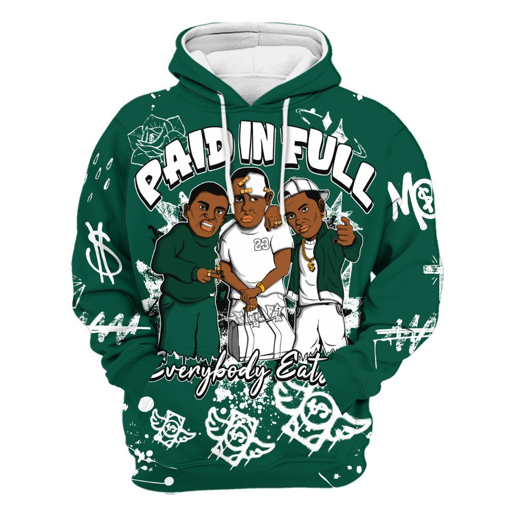 Hoodie To Match Oxidized Green 4s - Everybody Paid In Full Crayon All Over Print