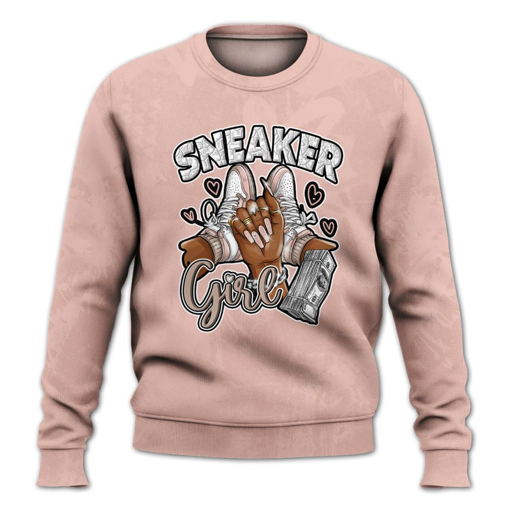 Sweatshirt To Match Dunk Low Pink Velvet - Sneakerz Girlz Heart Grunge All Over Print