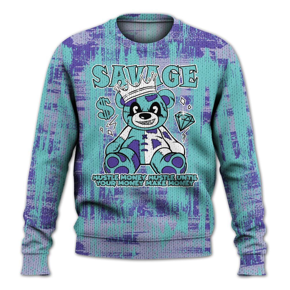 Knitted Sweater To Match Low Hornets 1s - Savages Bear Glitch Art