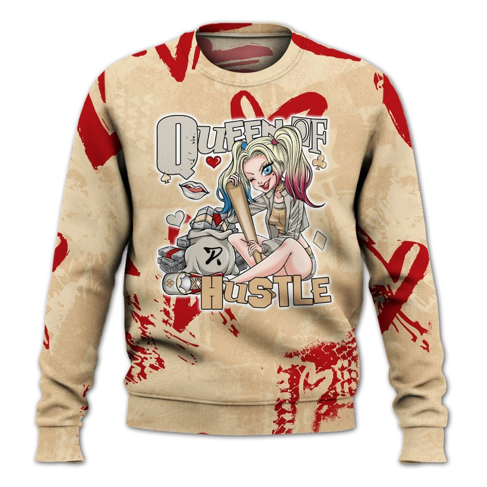 Sweatshirt To Match Dunk Low Strawberry Waffle - Hustles Quiinn Heart Grunge All Over Print