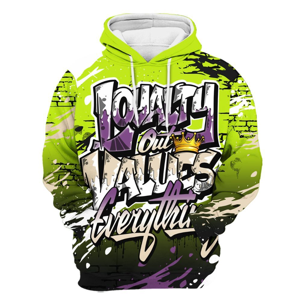 Hoodie To Match GS Black Barely Volt 11s - Values Of Loyalty Drip All Over Print