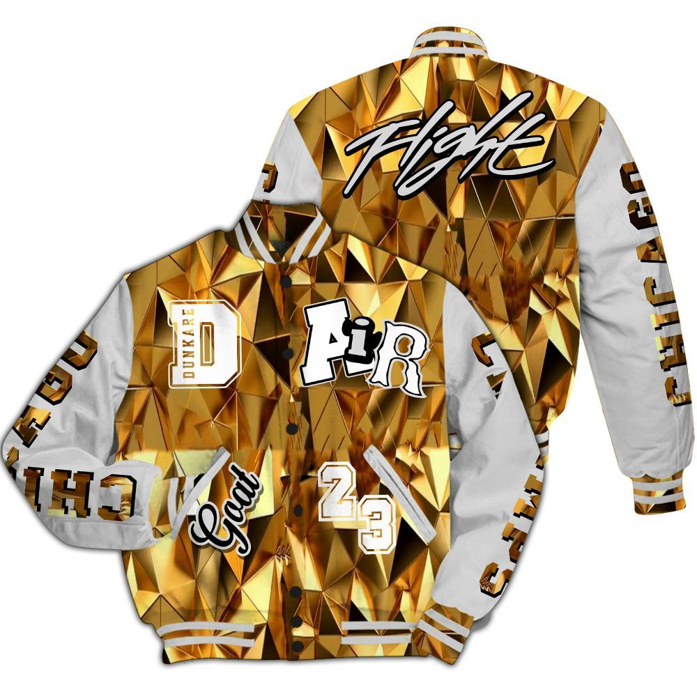 Varsity Jacket To Match NET Gold 4s - AIR Number 23 GOAT All Over Print