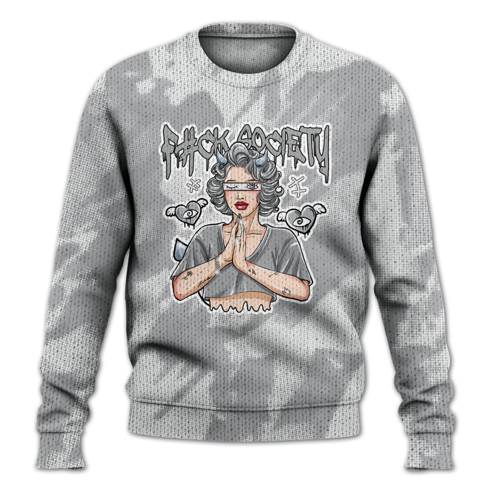 Knitted Sweater To Match Low OG Wolf Grey 1s - F#ck Xociety Halftone