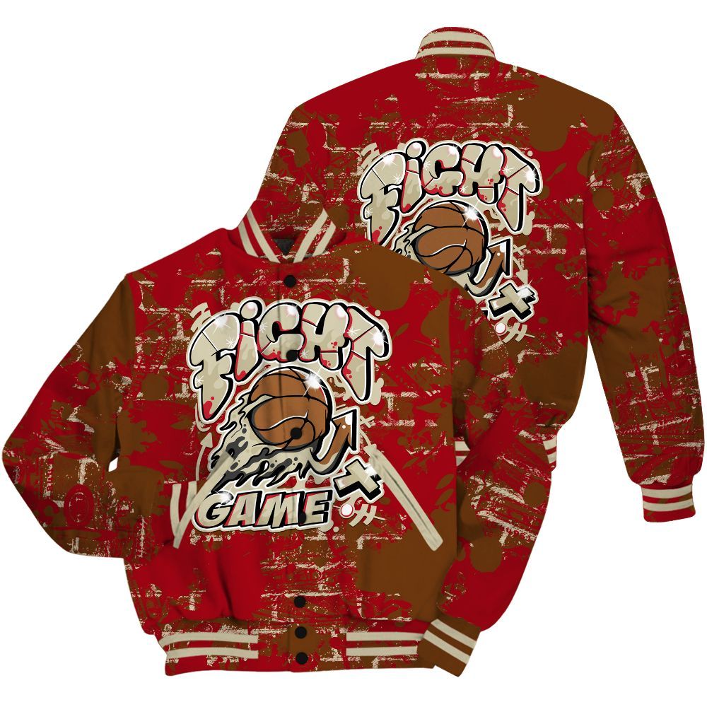 Varsity Jacket To Match Archaeo Brown 5s Shirt - Fighter Games Graphic Street Art All Over Print