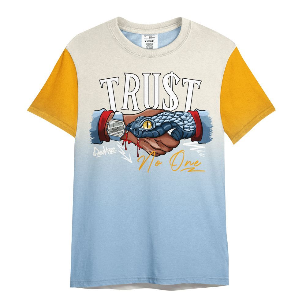 Shirt To Match Retro High OG Pale Ivory Psychic Blue 1s - Snake Trust No One Drip All Over Print