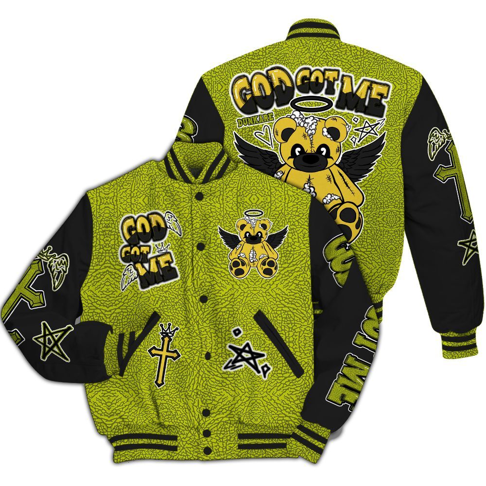 Varsity Jacket To Match Dunk Low QS Halloween Skull - Gods Guides Me Bear All Over Print