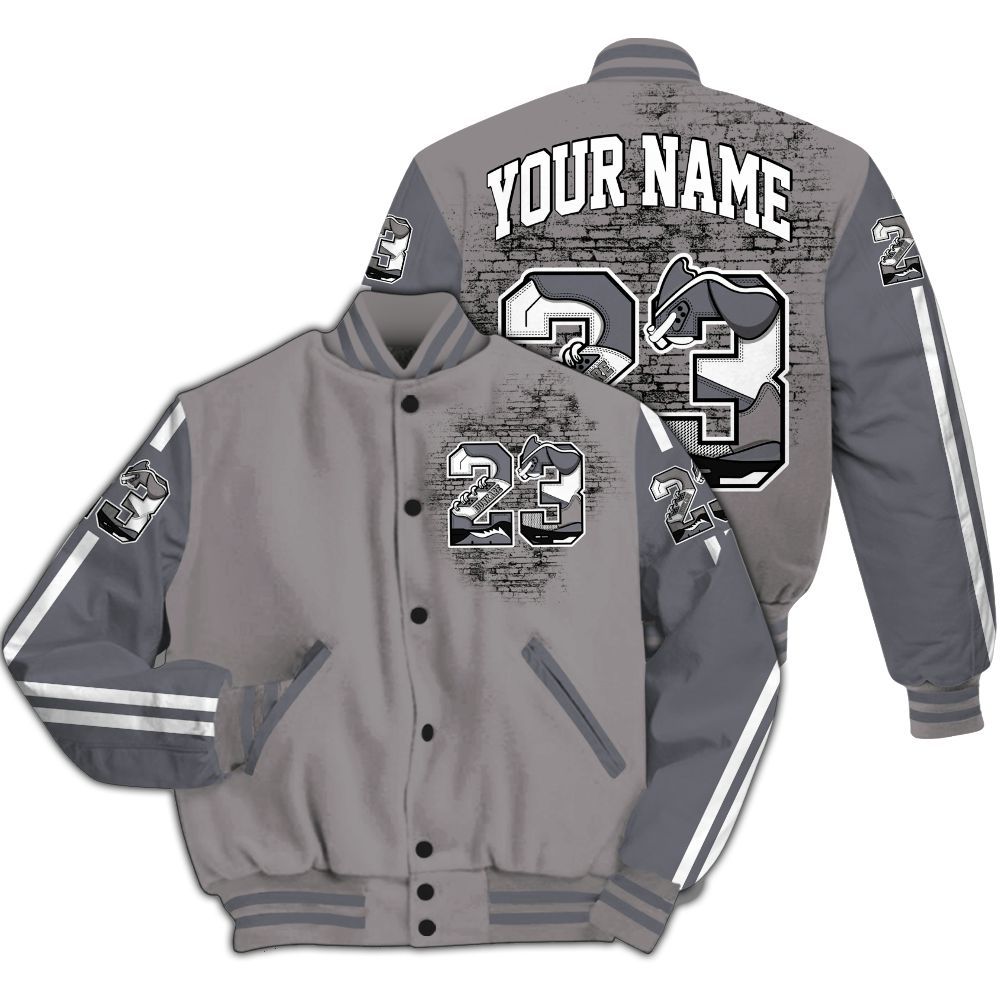Varsity Jacket To Match Cool Grey 11s - Custom Name Number 23 5s All Over Print