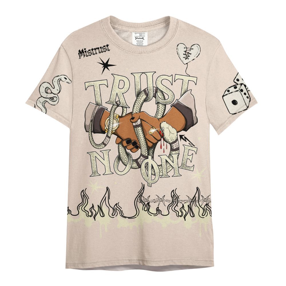 Shirt To Match A Ma Maniere X Fossil Stone 4s - Trust No One Snake-Bite Doodle Crayon All Over Print