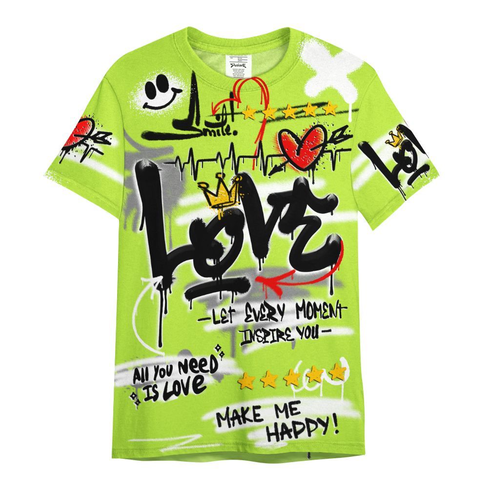 Shirt To Match Air Force 1 Low Dance Volt - Happy Love Beats Graffiti Streetwear All Over Print