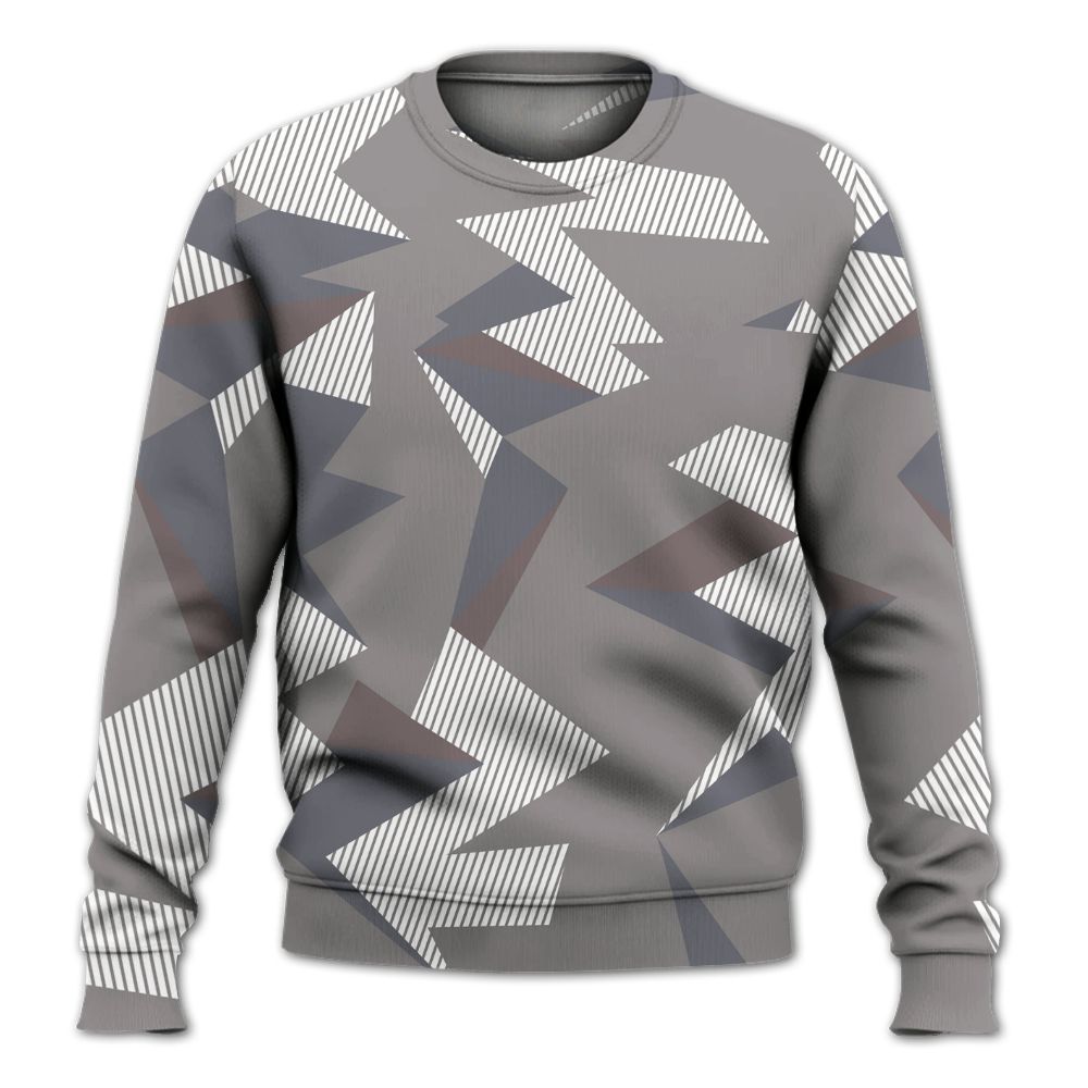 Sweatshirt To Match Cool Grey 11s - Geometric Camouflage Pattern All Over Print