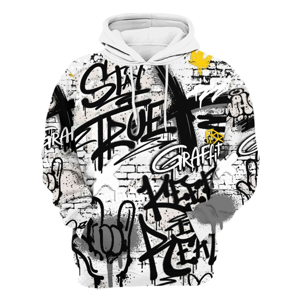Hoodie To Match Retro Reverse Metallic 5s - True It Real Graffiti Streetwear All Over Print