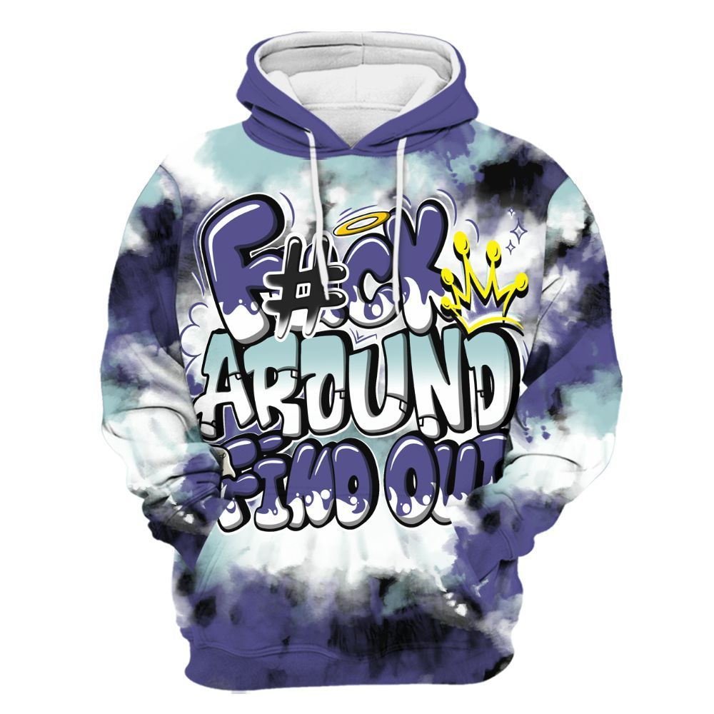 Hoodie To Match Air Ship PE Hornets - Tie Dye FK Around Find Out All Over Print