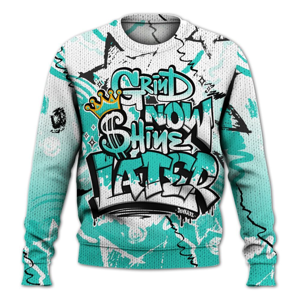 Knitted Sweater To Match Dunk Low Clear Jade - Grind Shine Later Drip