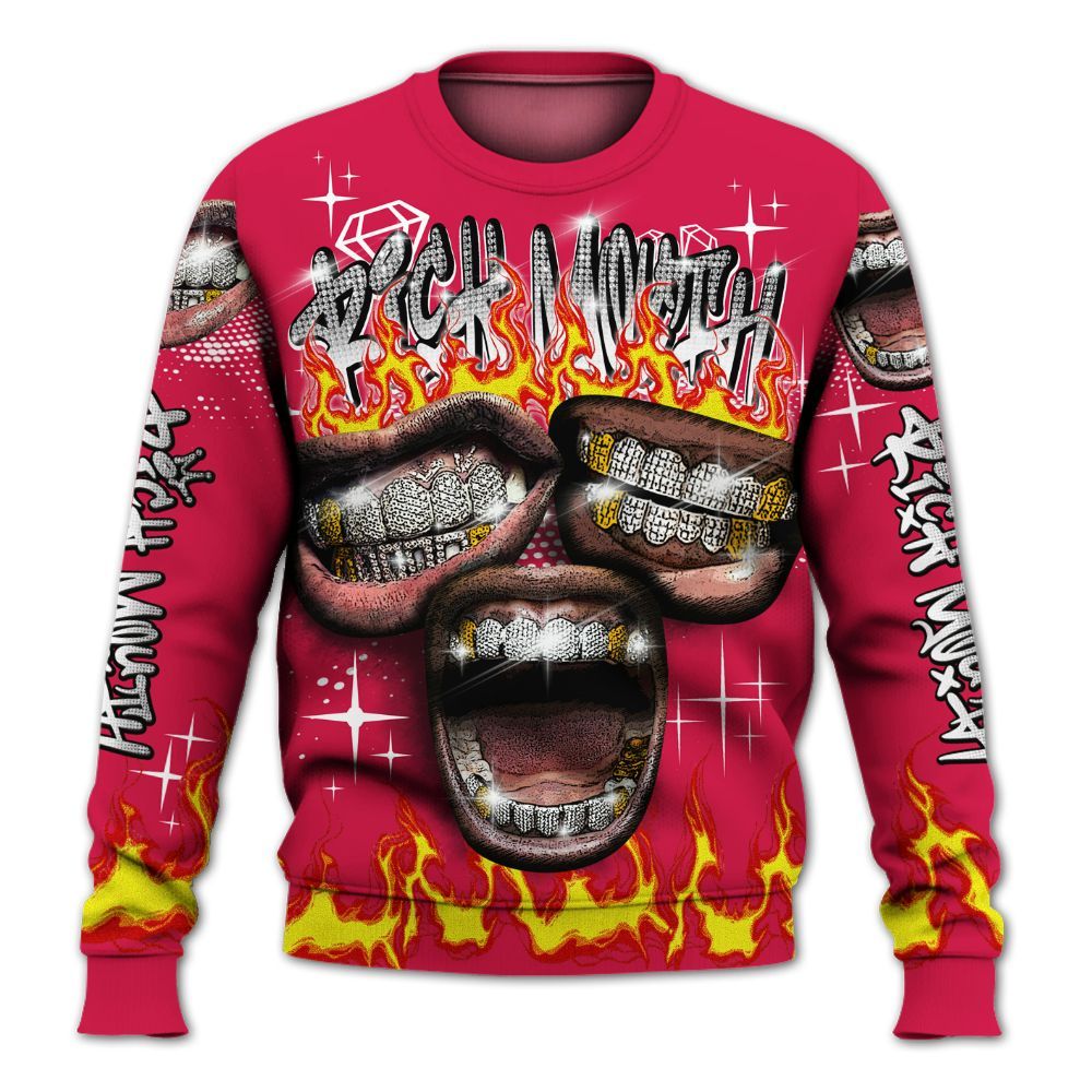 Sweatshirt To Match Black Toe 14s - Rich Mouth Fire Rap Retro 90s All Over Print