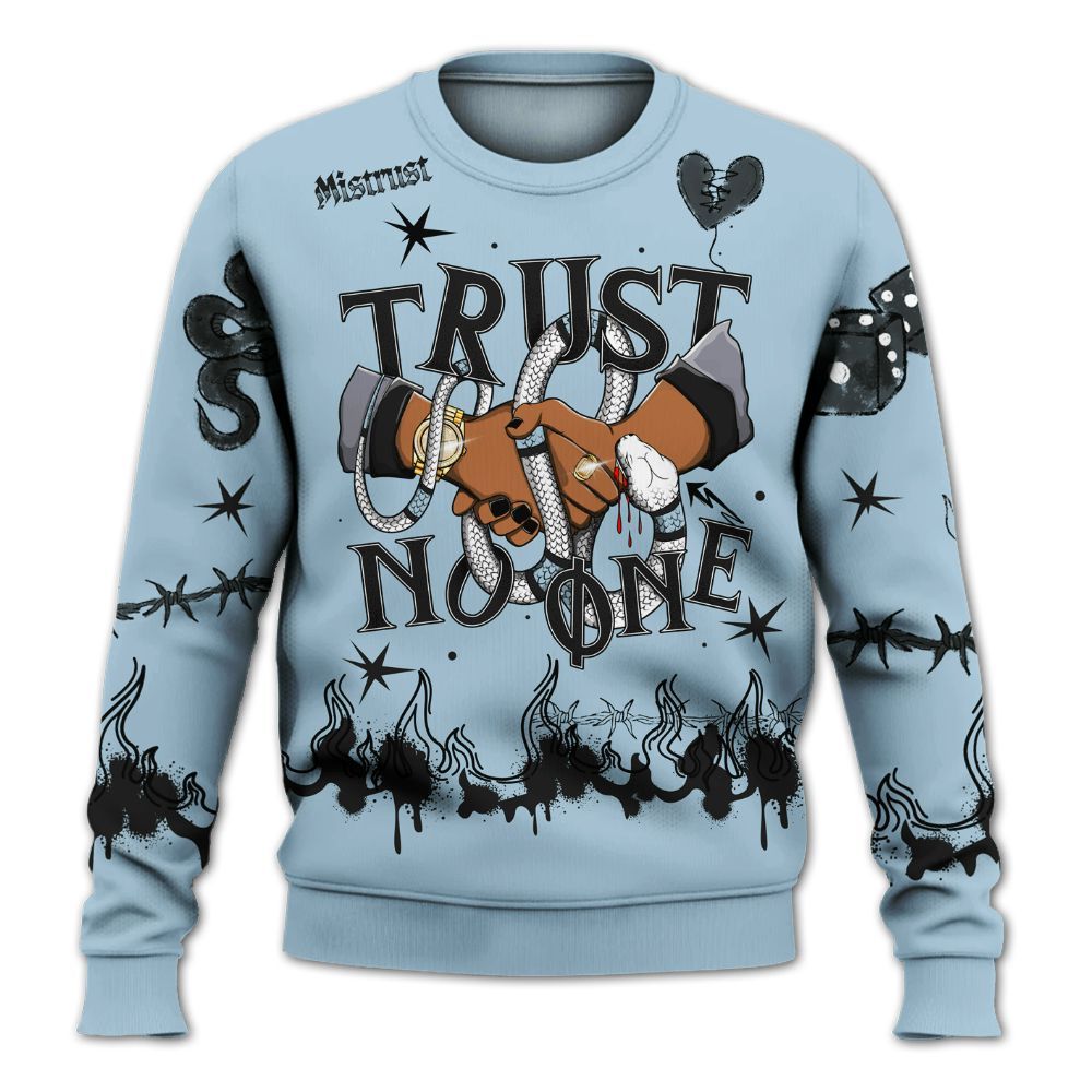 Sweatshirt To Match Chambray 7s - Trust No One Snake-Bite Doodle Crayon All Over Print