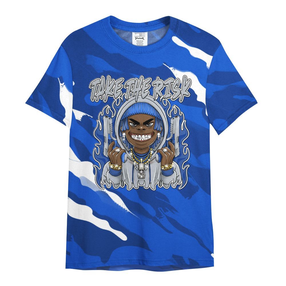 Shirt To Match Air Foamposite One Royal - Take The Risk Colored All Over Print