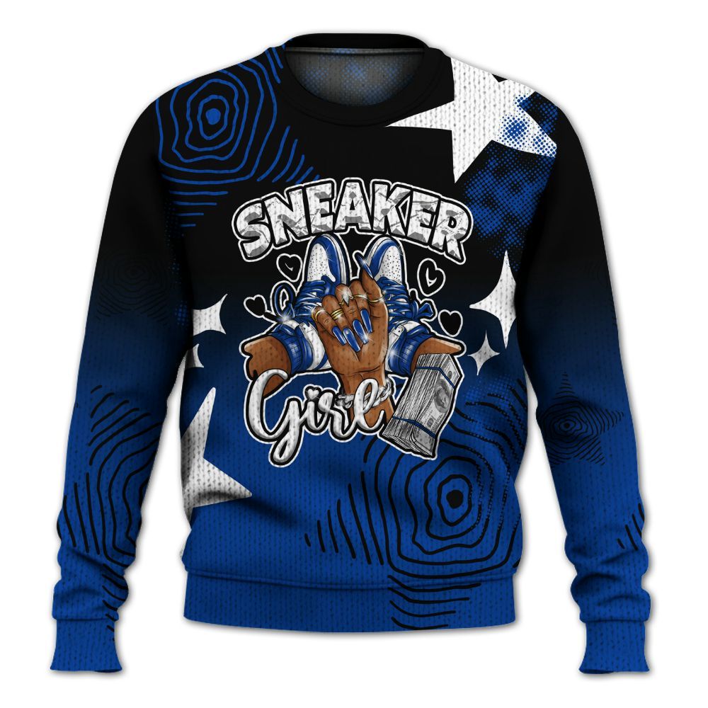 Knitted Sweater To Match Hyper Royal 12s - Sneakerz Girlz Unique Starz