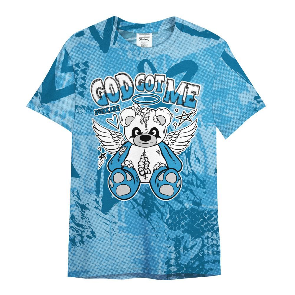 Shirt To Match Powder Blue 9s - Gods Guides Me Bear Heart Grunge All Over Print