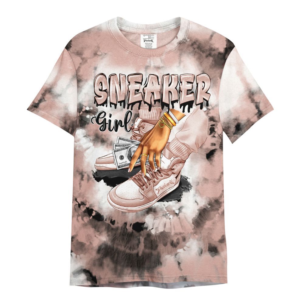 Shirt To Match Dunk Low Pink Velvet - SNEAKER Girl Money Drip Tie Dye All Over Print