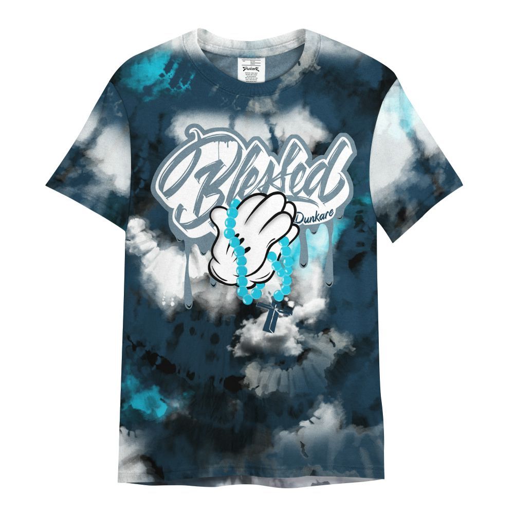 Shirt To Match Air Navy Baltic Blue - God Blessed Tie Dye All Over Print