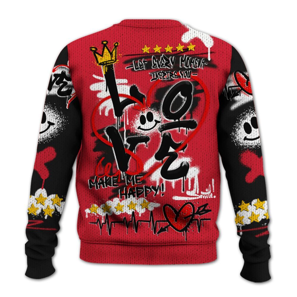 Sweater To Match Flight Club 4s - Happy Love Beats Graffiti Streetwear Graphic