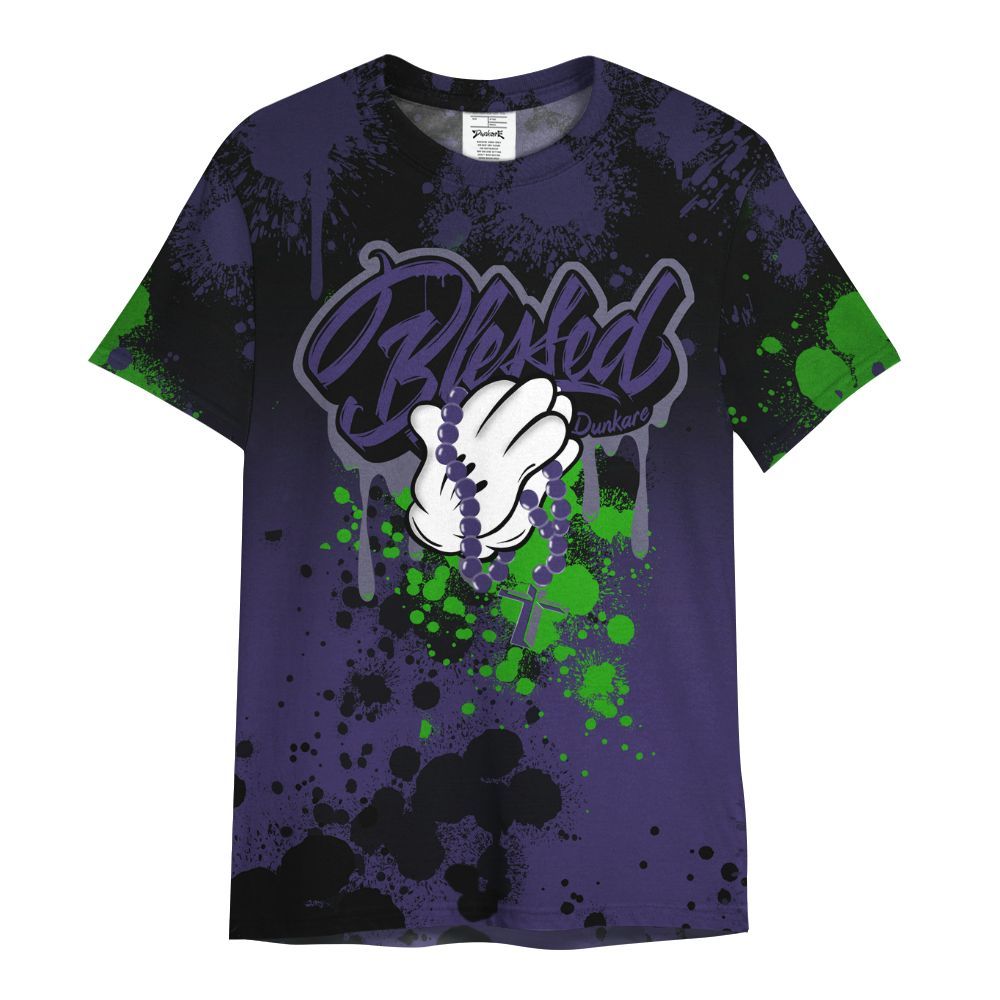 Shirt To Match Retro Court Purple 13s - God Blessed Ink Drip All Over Print