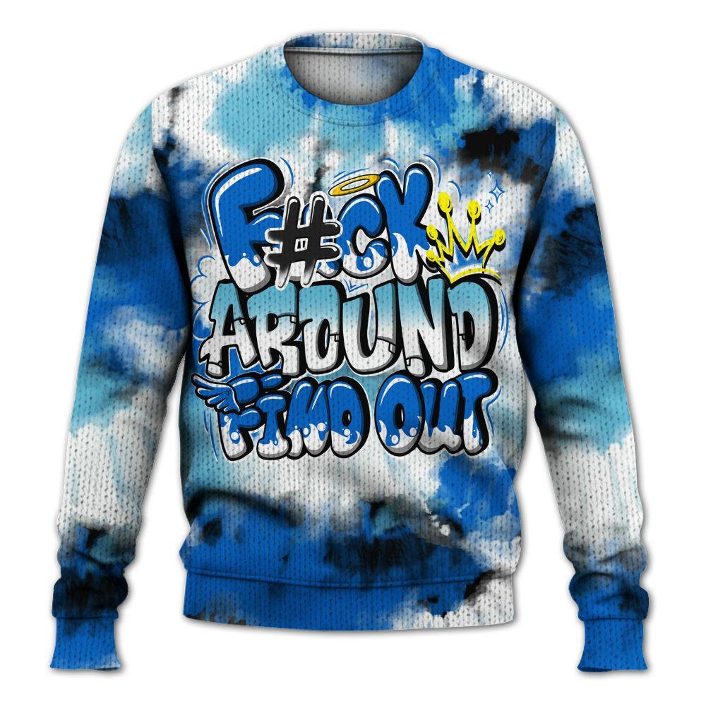 Knitted Sweater To Match Dunk Low Argon - Tie Dye FK Around Find Out