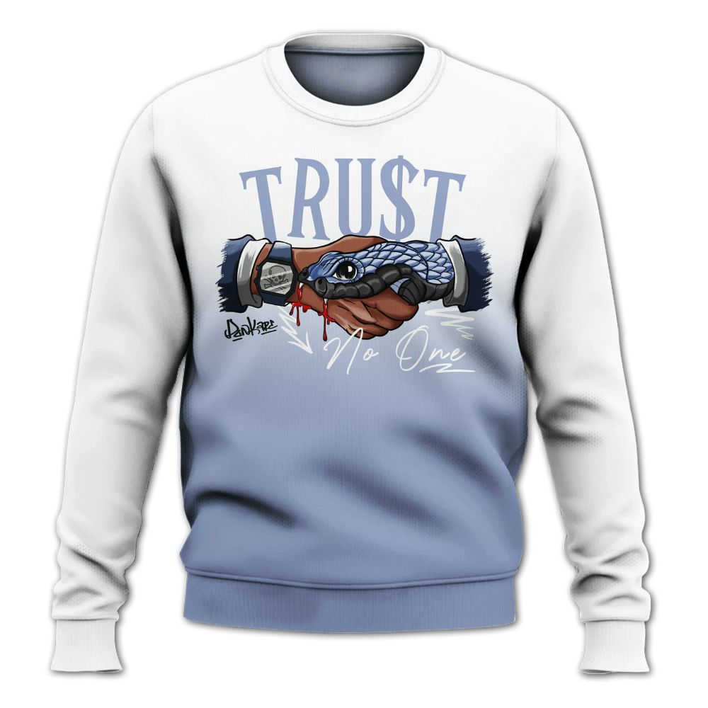 Sweatshirt To Match Retro Blue Grey 13s - Snake Trust No One Drip All Over Print