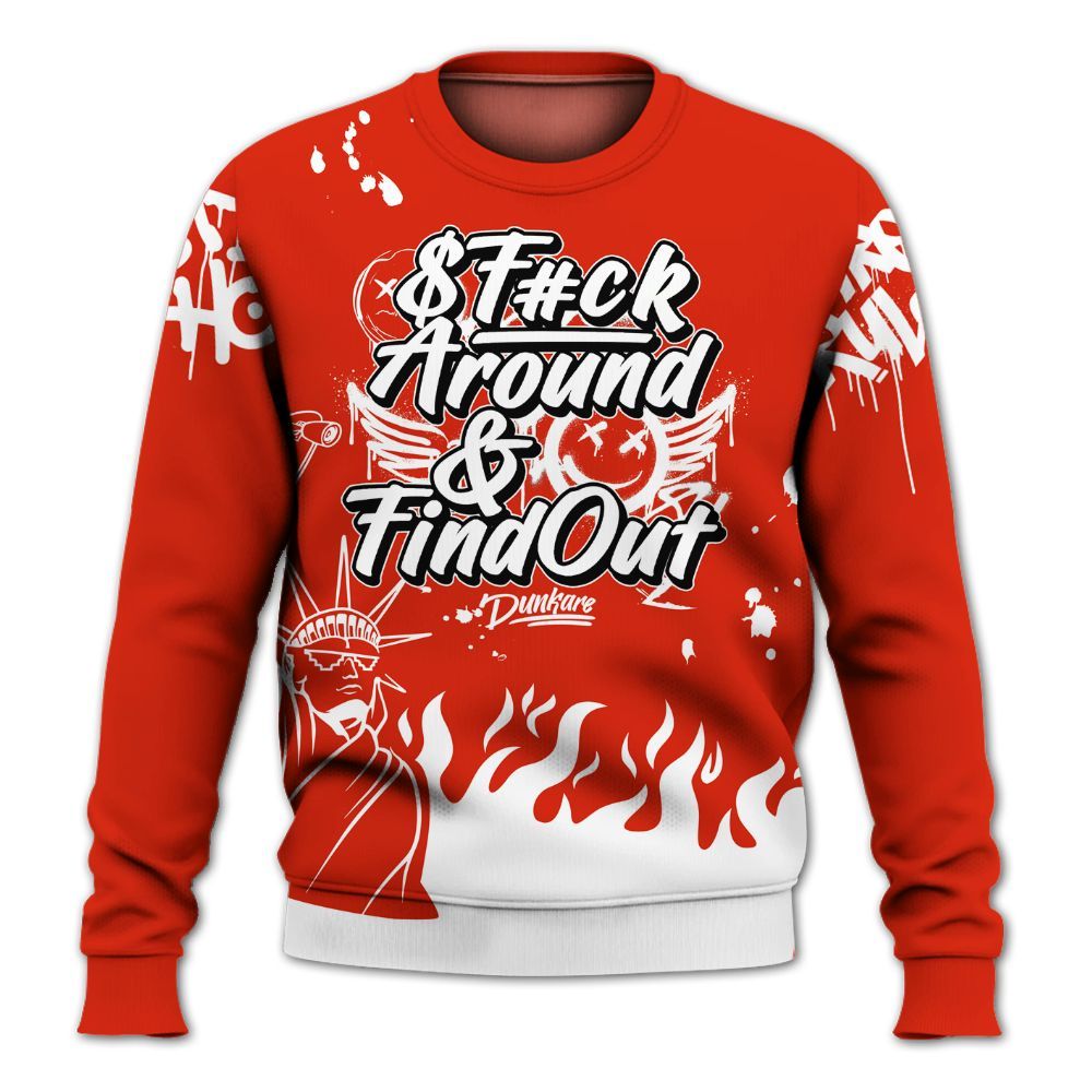 Sweatshirt To Match Retro Cherry 11s - Graphic Fck Around Find Out All Over Print