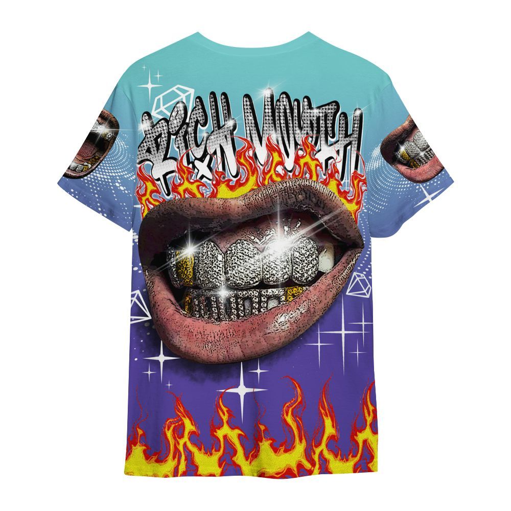 Shirt To Match Low Hornets 1s - Rich Mouth Fire Rap Retro 90s All Over Print