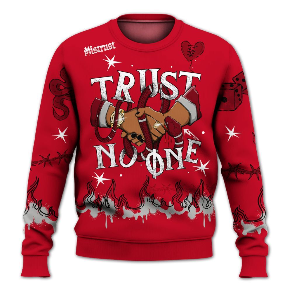 Sweatshirt To Match Cortez GS Valentine's Day - Trust No One Snake-Bite Doodle Crayon All Over Print