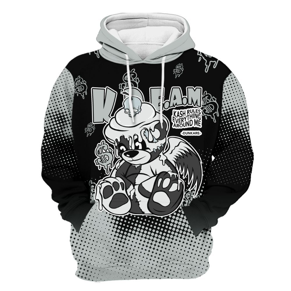 Hoodie To Match Black Wolf Grey 12s - Loot Bear Unique Drip All Over Print