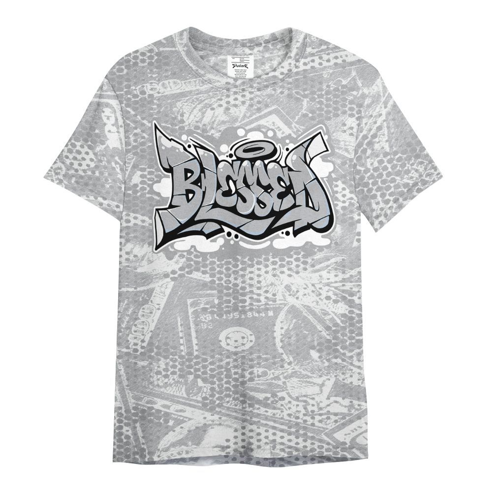 Shirt To Match Low OG Wolf Grey 1s - Blessing Graphic Banknotes All Over Print