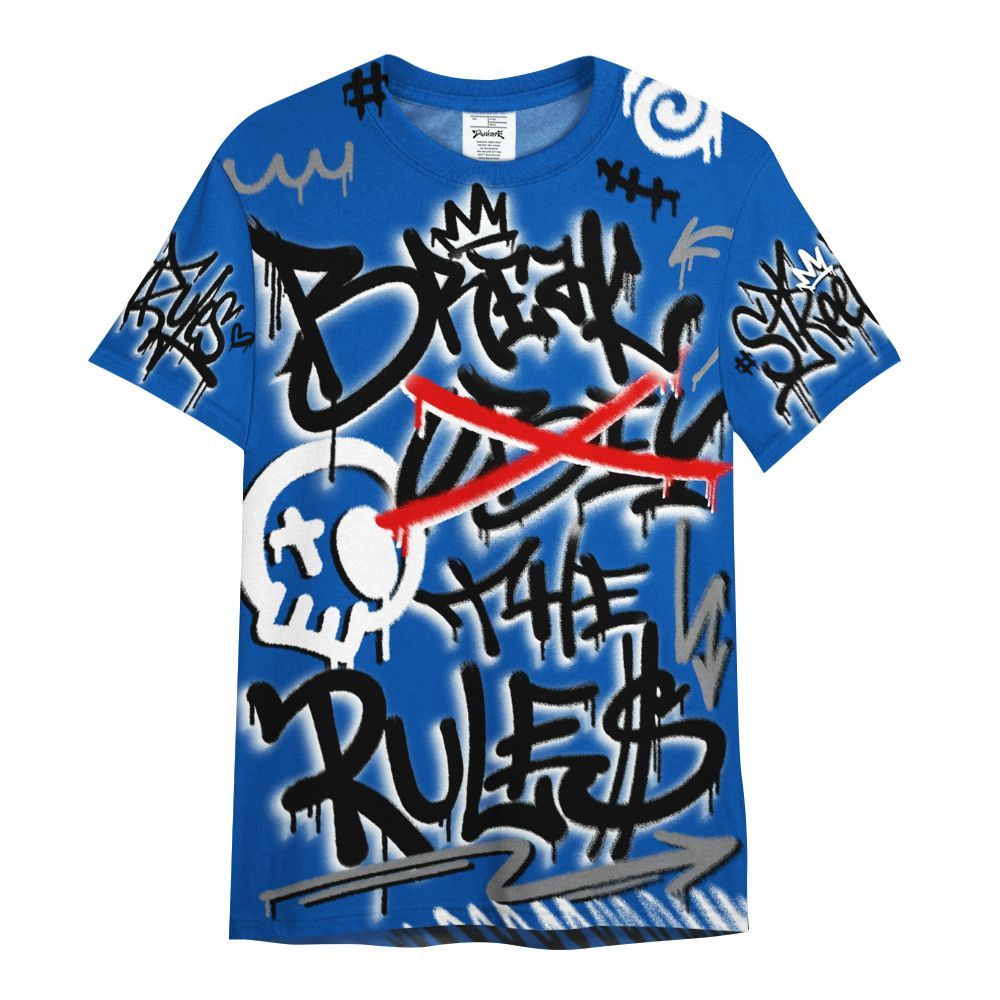Shirt To Match Racer Blue 5s - Break Rules Streetwear All Over Print
