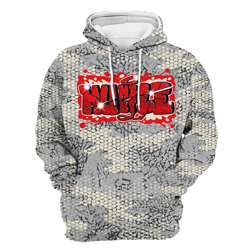 Hoodie To Match Cement Grey 3s - Humbled Hustles Graphic Banknotes All Over Print