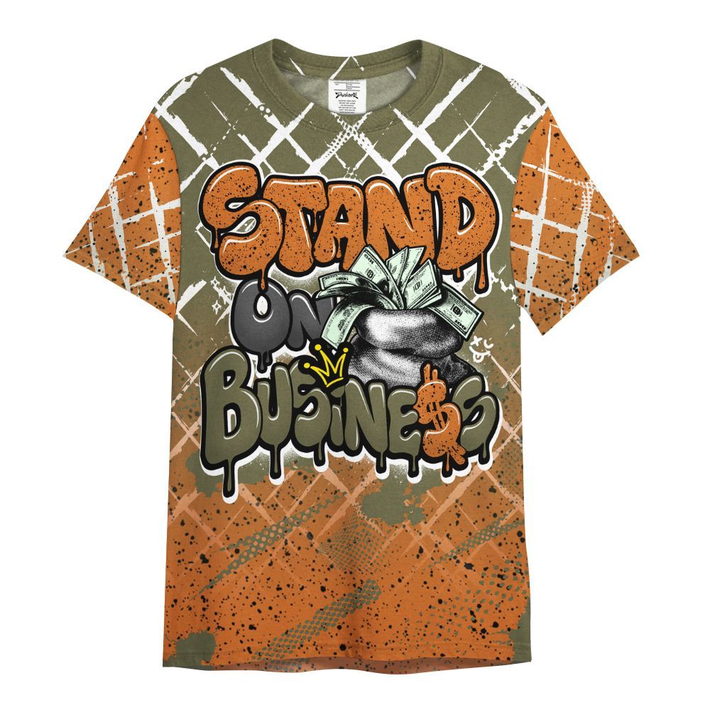 Shirt To Match Olive 5s - Halftone Stand Business Dripping All Over Print
