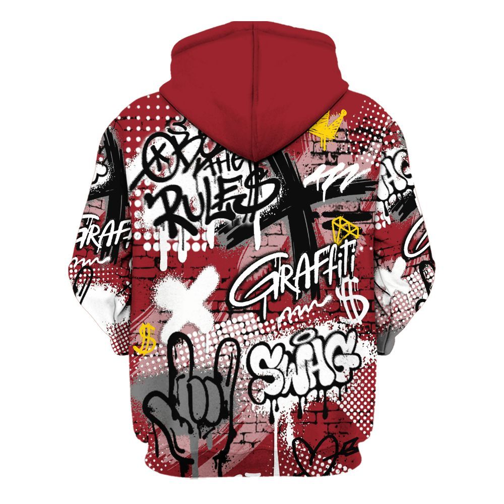 Hoodie To Match High Black Toe Reimagined 1s - True It Real Graffiti Streetwear All Over Print