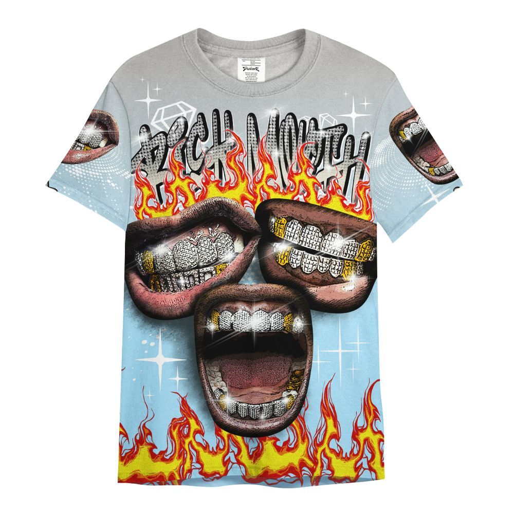 Shirt To Match Retro SoleFly 13s - Rich Mouth Fire Rap Retro 90s All Over Print