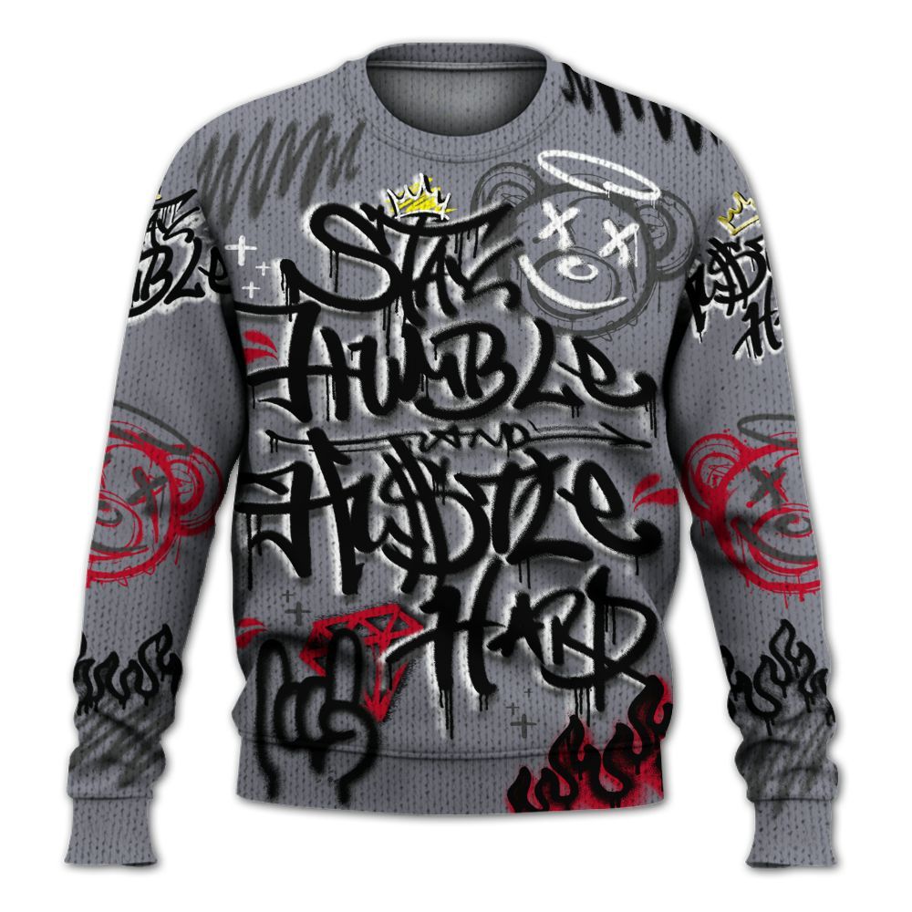 Knitted Sweater To Match Retro Black Flint 13s - Humble Drip Streetwear Graffity