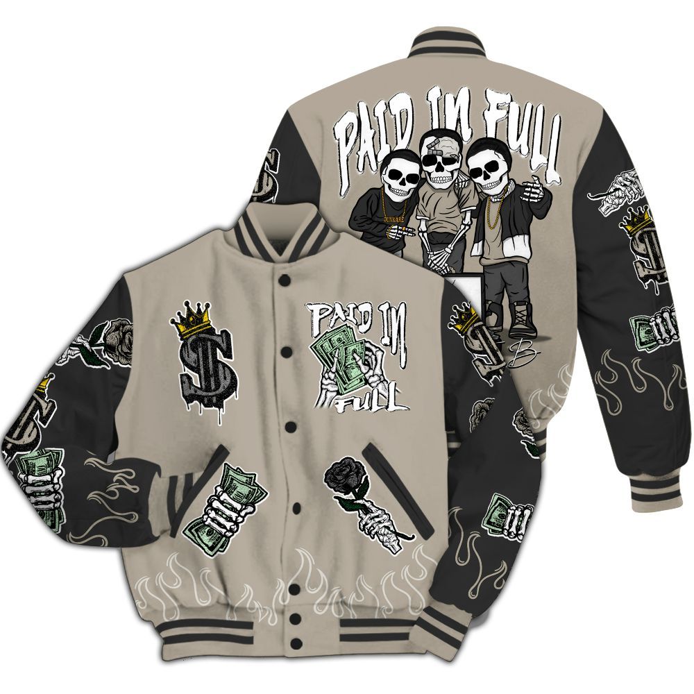 Varsity Jacket To Match RM Light Bone 4s - Fire Everybody Paid In All Over Print