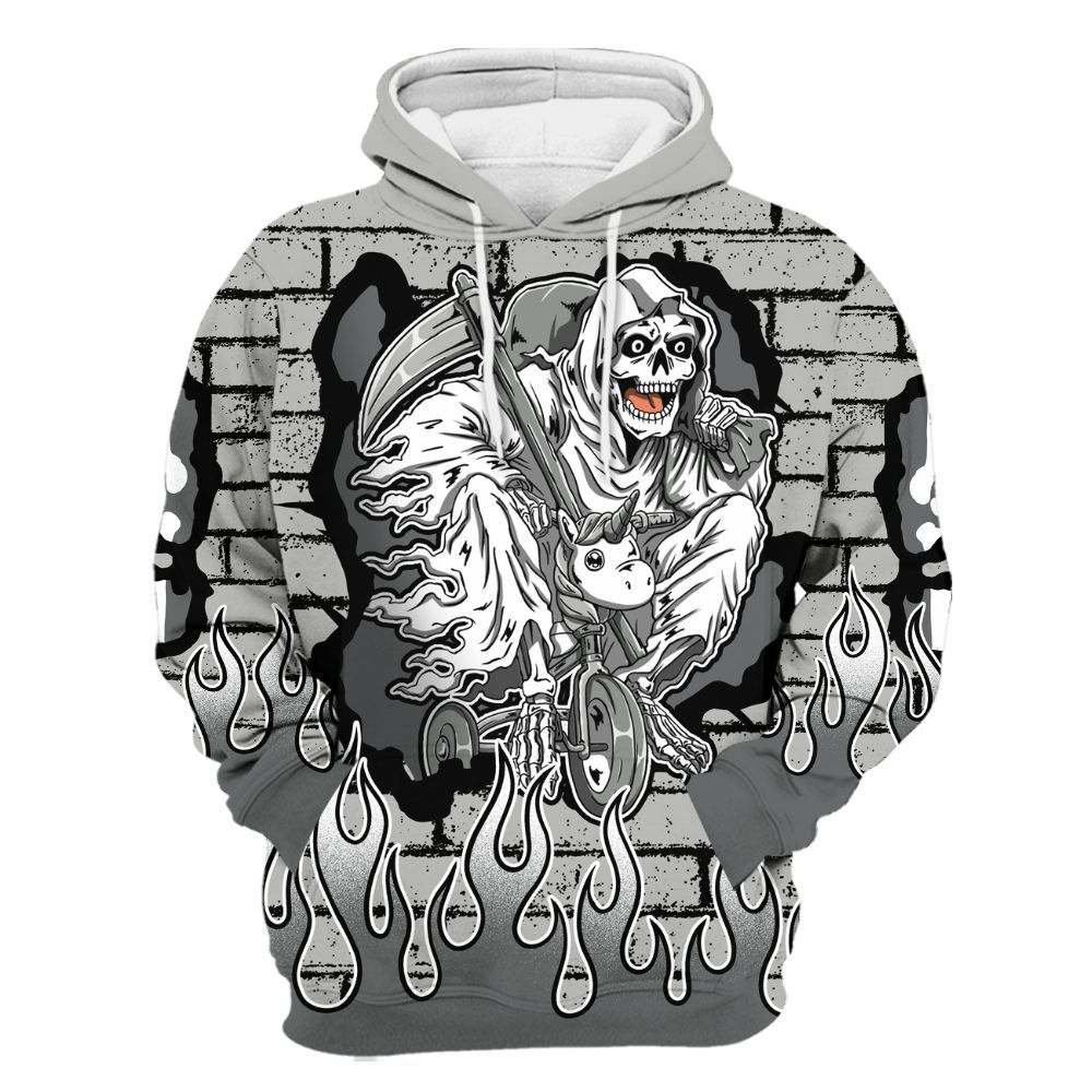 Hoodie To Match Retro Wet Cement 4s - Self Make Skeleton Crashed All Over Print