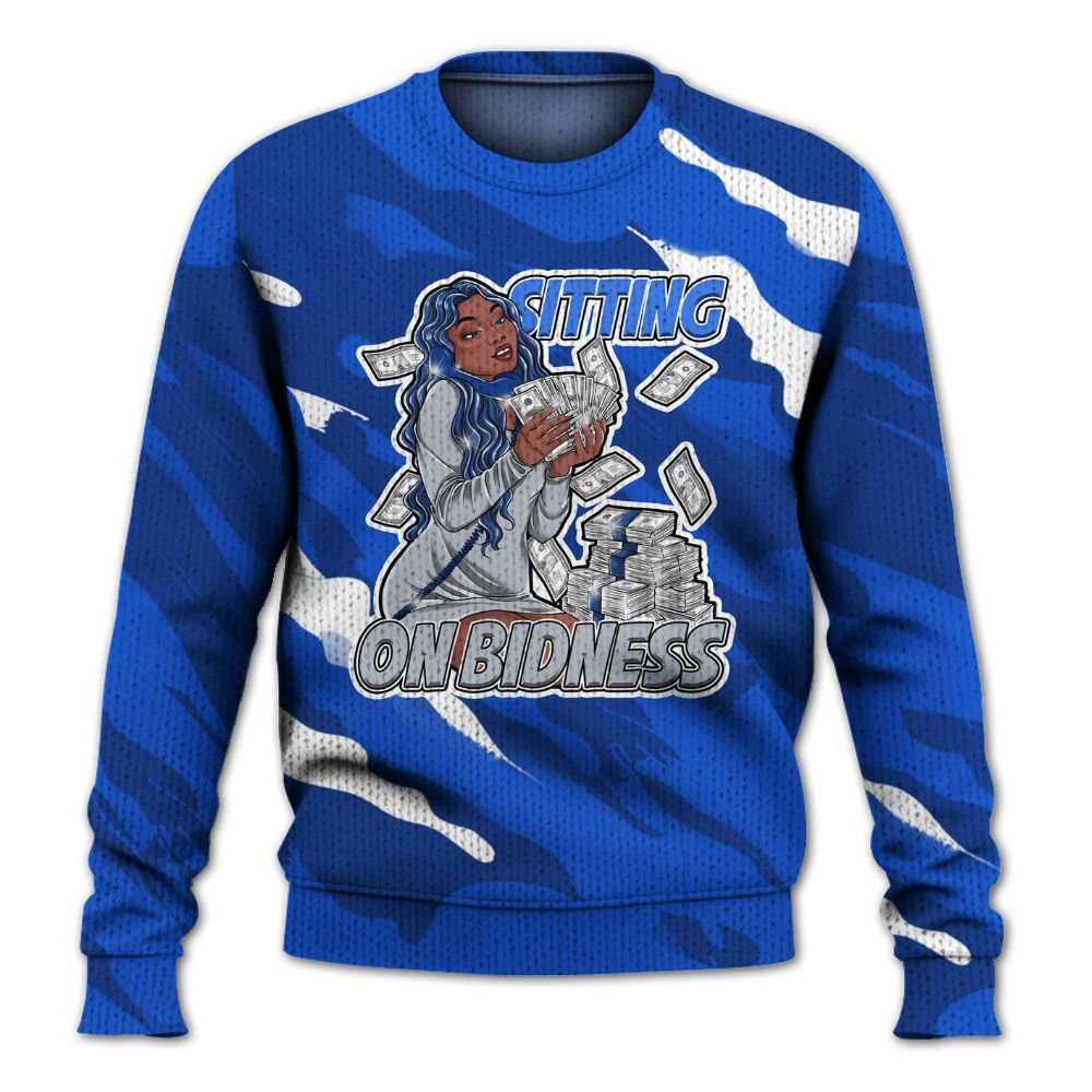 Knitted Sweater To Match Air Foamposite One Royal - Bidness Colored