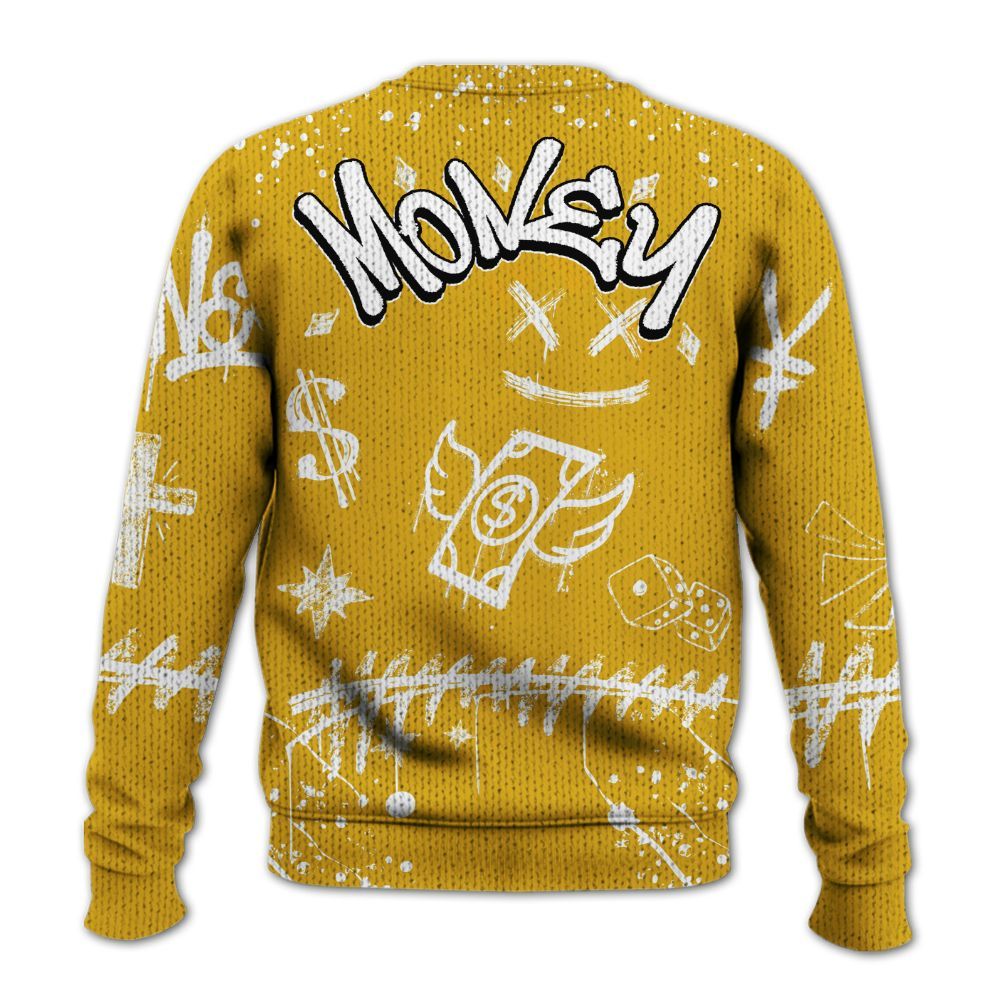 Knitted Sweater To Match Vivid Sulfur 4s - Everybody Paid In Full Crayon