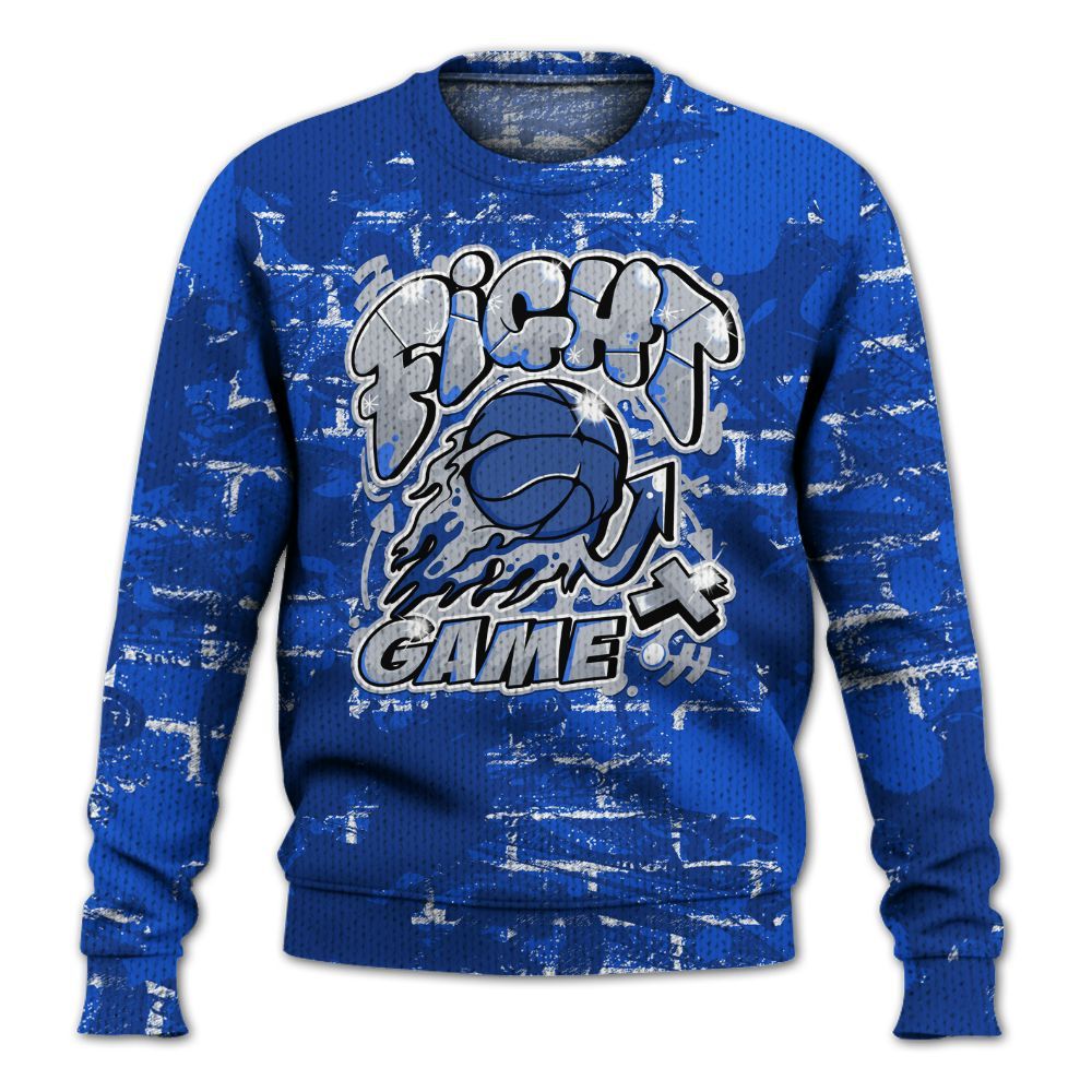 Knitted Sweater To Match Air Foamposite One Royal - Fighter Games Graphic Street Art