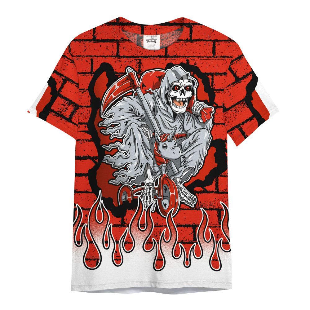 Shirt To Match Retro Cherry 11s - Self Make Skeleton Crashed All Over Print